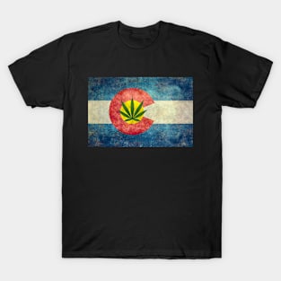 Colorado flag with Cannabis leaf T-Shirt